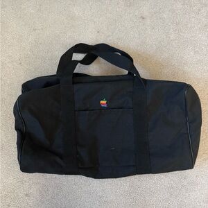 Apple Black Duffel Bag with Rainbow Logo